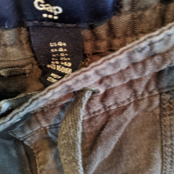 Gap Womens Flax/Cotton Pants drawstring Gray/Blue - Picture 4 of 5